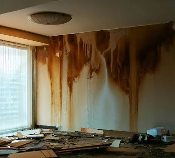 Graves daños por humedad en paredes y techos de un apartamento en propiedad horizontal